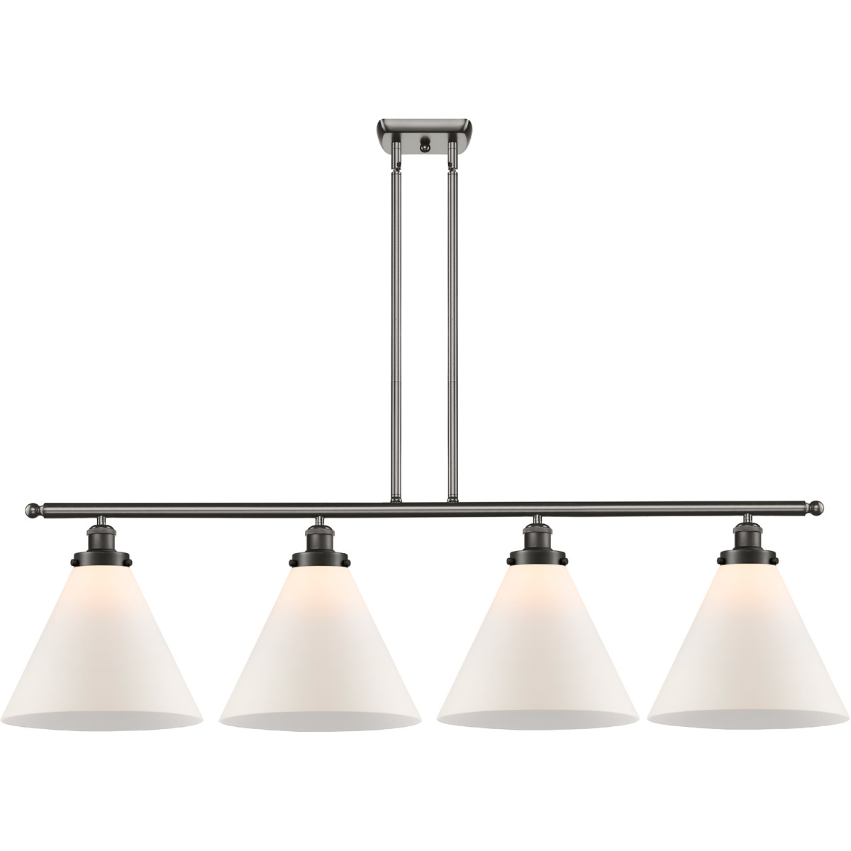 Innovations Lighting 916-4I-OB-G41-L Ballston X-Large Cone 4 Light 48 inch Oil Rubbed Bronze Island Light Ceiling Light in Matte White Glass