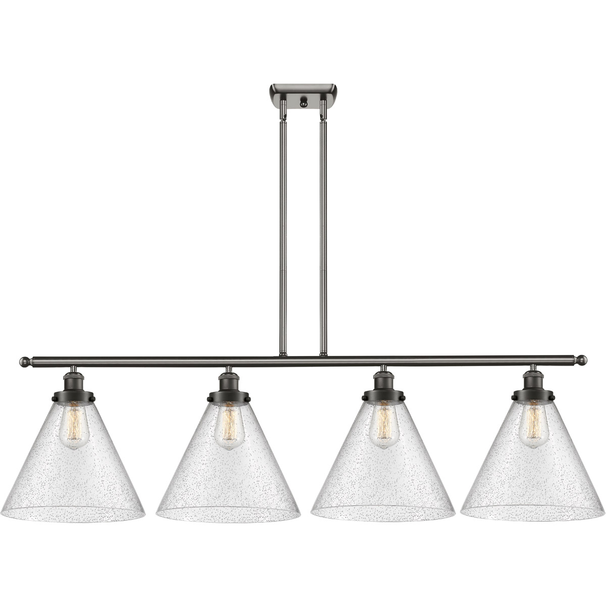 Innovations Lighting 916-4I-OB-G44-L-LED Ballston X-Large Cone LED 48 inch Oil Rubbed Bronze Island Light Ceiling Light in Seedy Glass