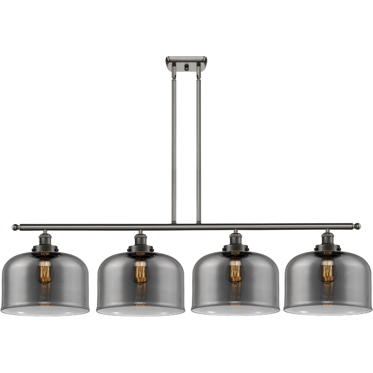 Innovations Lighting 916-4I-OB-G73-L-LED Ballston X-Large Bell LED 48 inch Oil Rubbed Bronze Island Light Ceiling Light in Plated Smoke Glass, Ballsto