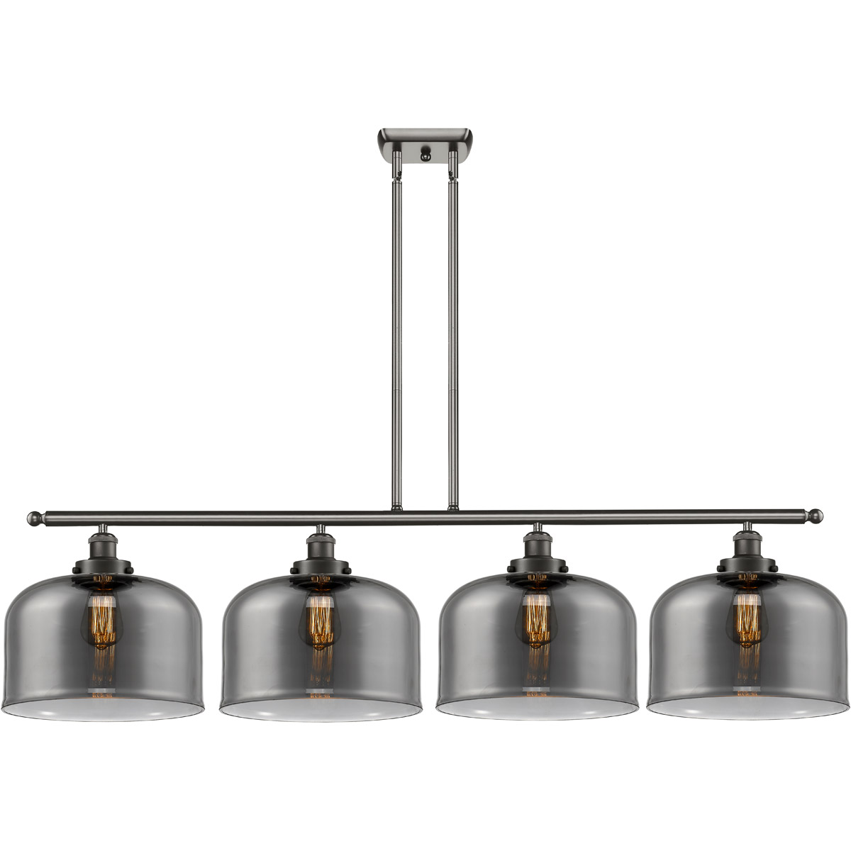 Innovations Lighting 916-4I-OB-G73-L Ballston X-Large Bell 4 Light 48 inch Oil Rubbed Bronze Island Light Ceiling Light in Plated Smoke Glass, Ballsto