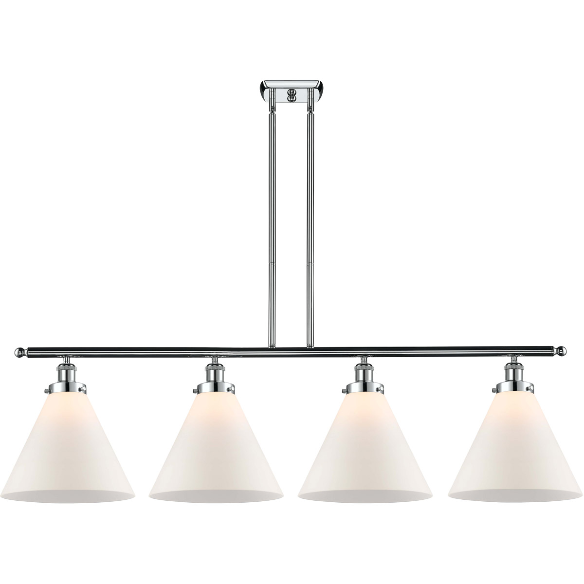 Innovations Lighting 916-4I-PC-G41-L-LED Ballston X-Large Cone LED 48 inch Polished Chrome Island Light Ceiling Light in Matte White Glass