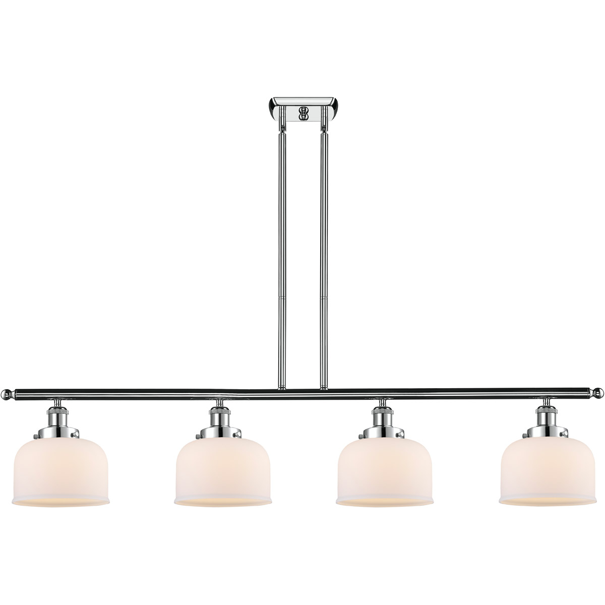 Innovations Lighting 916-4I-PC-G71 Ballston Large Bell 4 Light 48 inch Polished Chrome Island Light Ceiling Light in Matte White Glass, Ballston