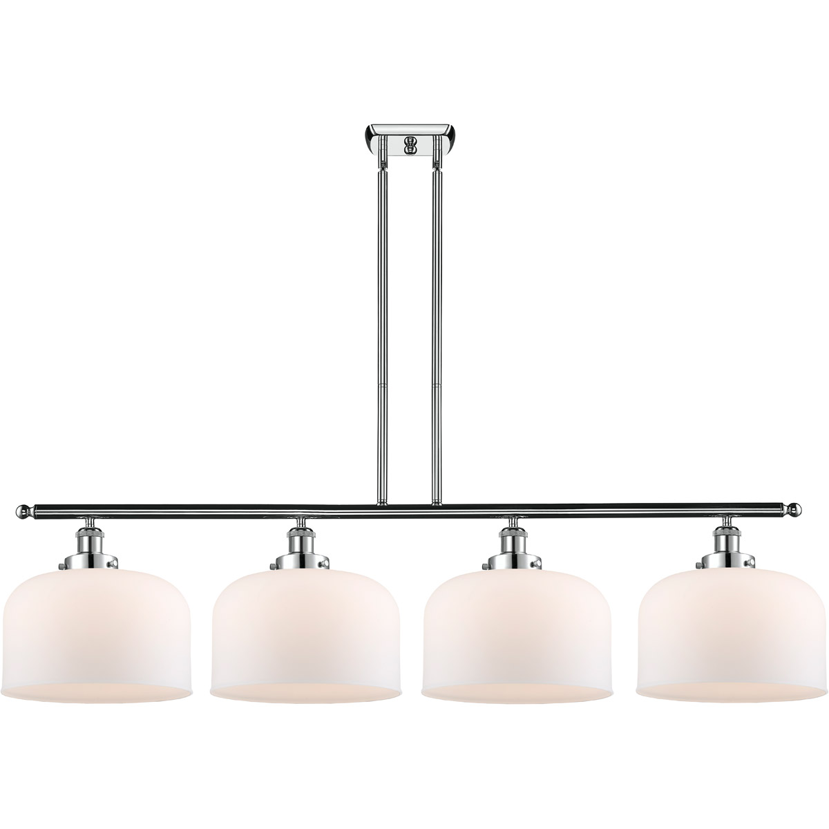 Innovations Lighting 916-4I-PC-G71-L Ballston X-Large Bell 4 Light 48 inch Polished Chrome Island Light Ceiling Light in Matte White Glass, Ballston