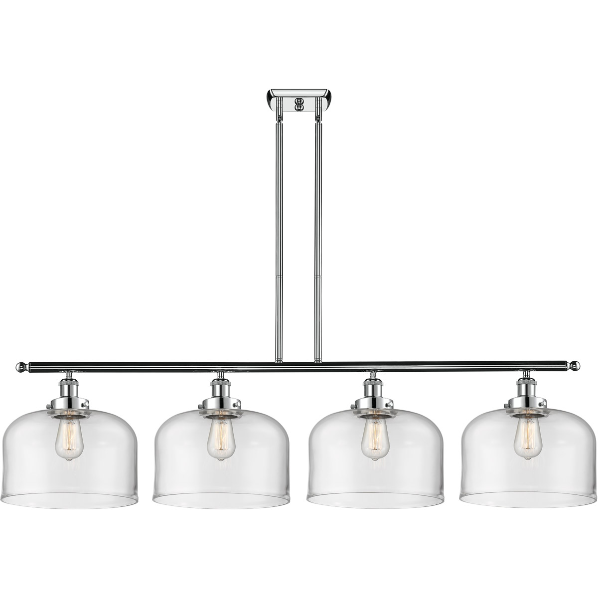 Innovations Lighting 916-4I-PC-G72-L-LED Ballston X-Large Bell LED 48 inch Polished Chrome Island Light Ceiling Light in Clear Glass, Ballston