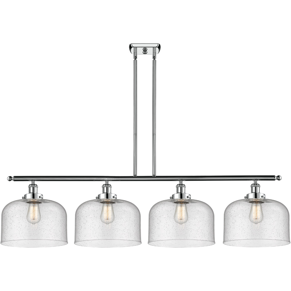 Innovations Lighting 916-4I-PC-G74-L-LED Ballston X-Large Bell LED 48 inch Polished Chrome Island Light Ceiling Light in Seedy Glass, Ballston