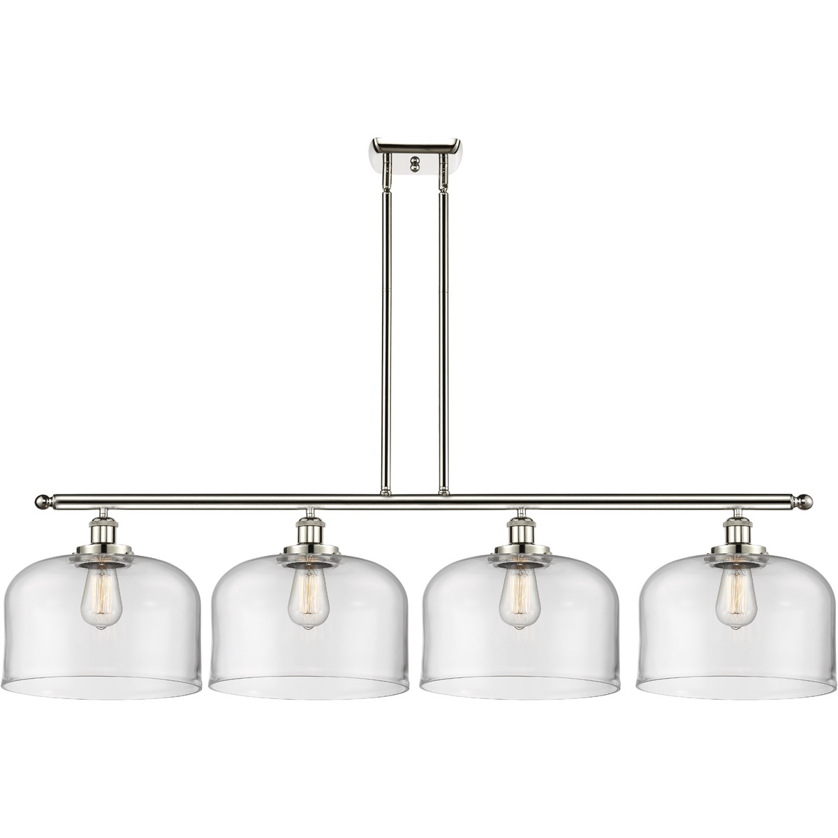 Innovations Lighting 916-4I-PN-G72-L-LED Ballston X-Large Bell LED 48 inch Polished Nickel Island Light Ceiling Light in Clear Glass