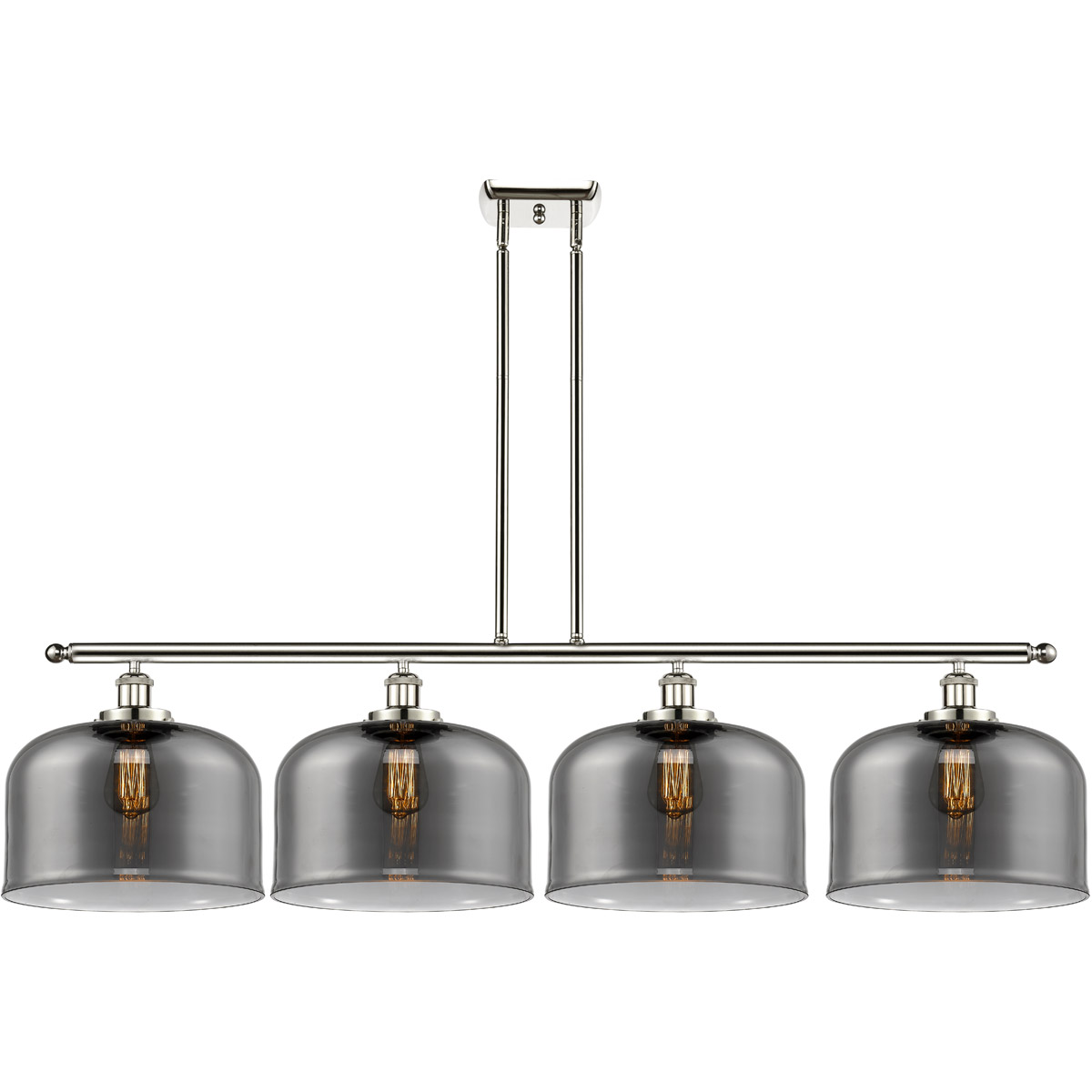 Innovations Lighting 916-4I-PN-G73-L Ballston X-Large Bell 4 Light 48 inch Polished Nickel Island Light Ceiling Light in Plated Smoke Glass