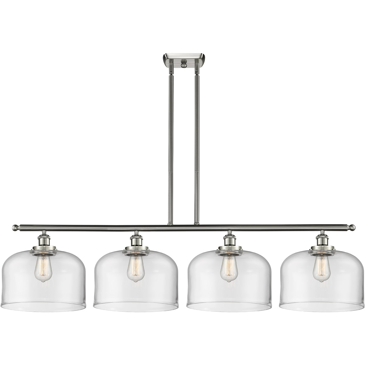 Innovations Lighting 916-4I-SN-G72-L Ballston X-Large Bell 4 Light 48 inch Brushed Satin Nickel Island Light Ceiling Light in Clear Glass, Ballston