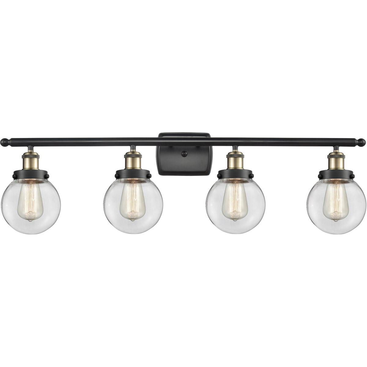 Innovations Lighting 916-4W-BAB-G202-6-LED Ballston Beacon LED 36 inch Black Antique Brass Bath Vanity Light Wall Light in Clear Glass