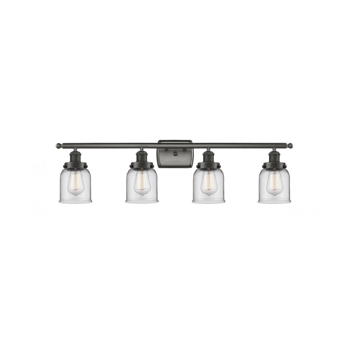 Innovations Lighting 916-4W-OB-G52 Ballston Small Bell 4 Light 36 inch Oil Rubbed Bronze Bath Vanity Light Wall Light in Clear Glass, Ballston