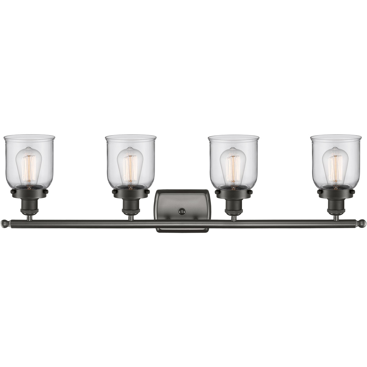 Innovations Lighting 916-4W-OB-G52-LED Ballston Small Bell LED 36 inch Oil Rubbed Bronze Bath Vanity Light Wall Light in Clear Glass, Ballston