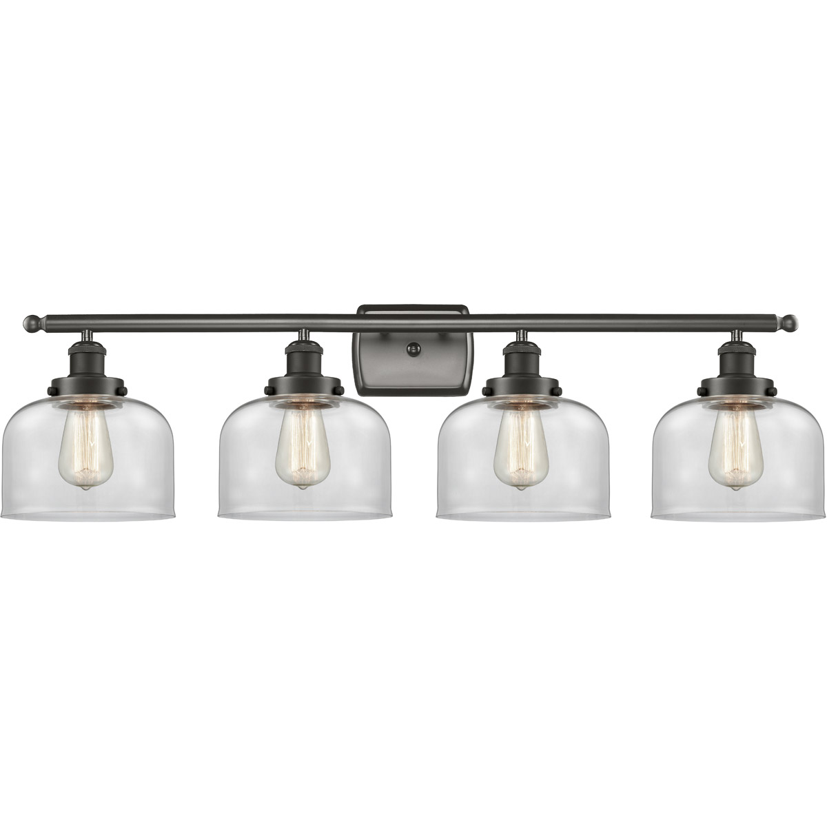 Innovations Lighting 916-4W-OB-G72-LED Ballston Large Bell LED 36 inch Oil Rubbed Bronze Bath Vanity Light Wall Light in Clear Glass, Ballston