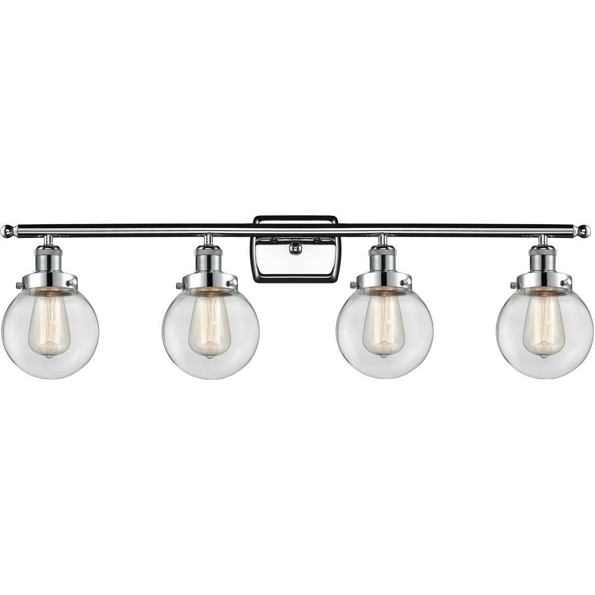 Innovations Lighting 916-4W-PC-G202-6-LED Ballston Beacon LED 36 inch Polished Chrome Bath Vanity Light Wall Light in Clear Glass, Ballston