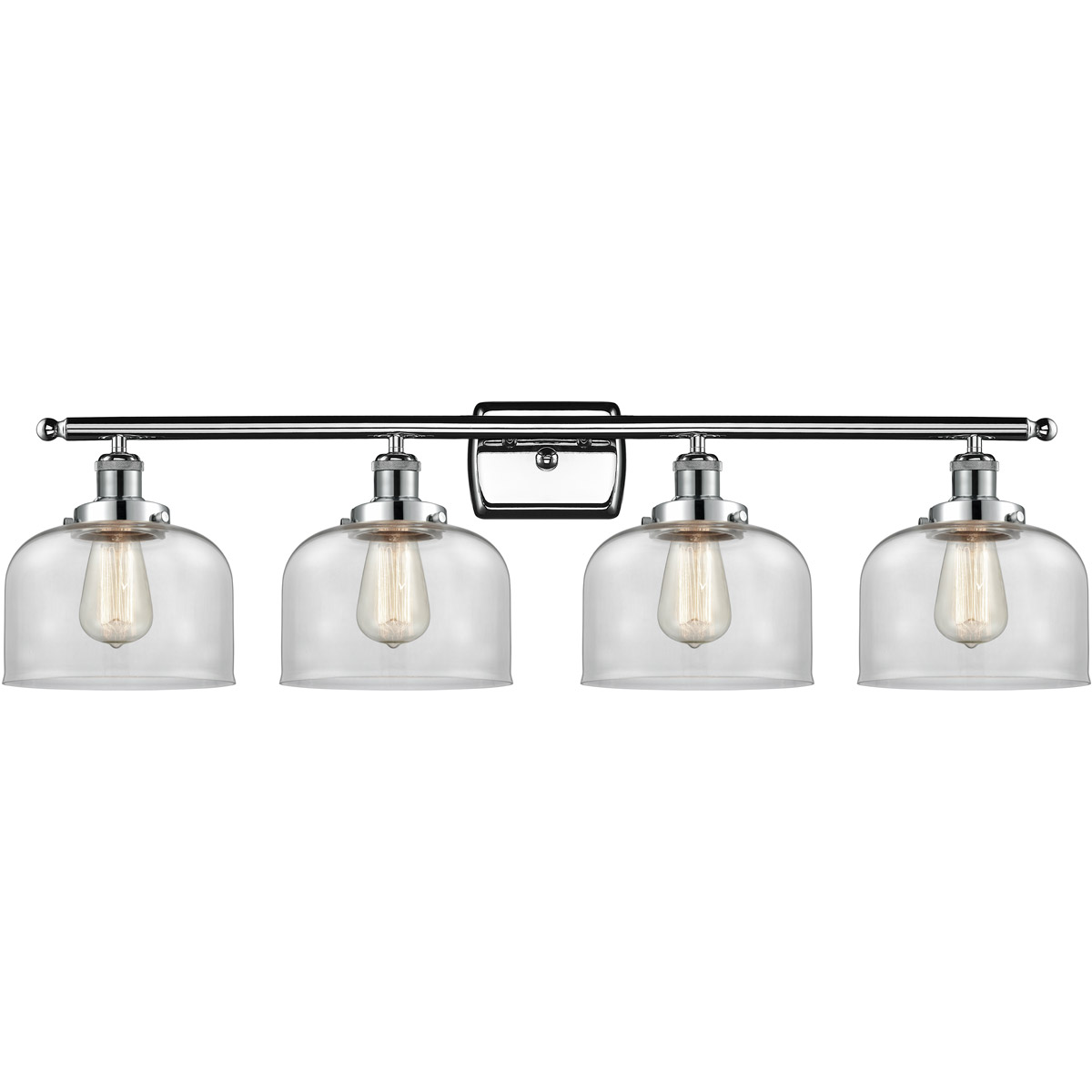 Innovations Lighting 916-4W-PC-G72-LED Ballston Large Bell LED 36 inch Polished Chrome Bath Vanity Light Wall Light in Clear Glass, Ballston