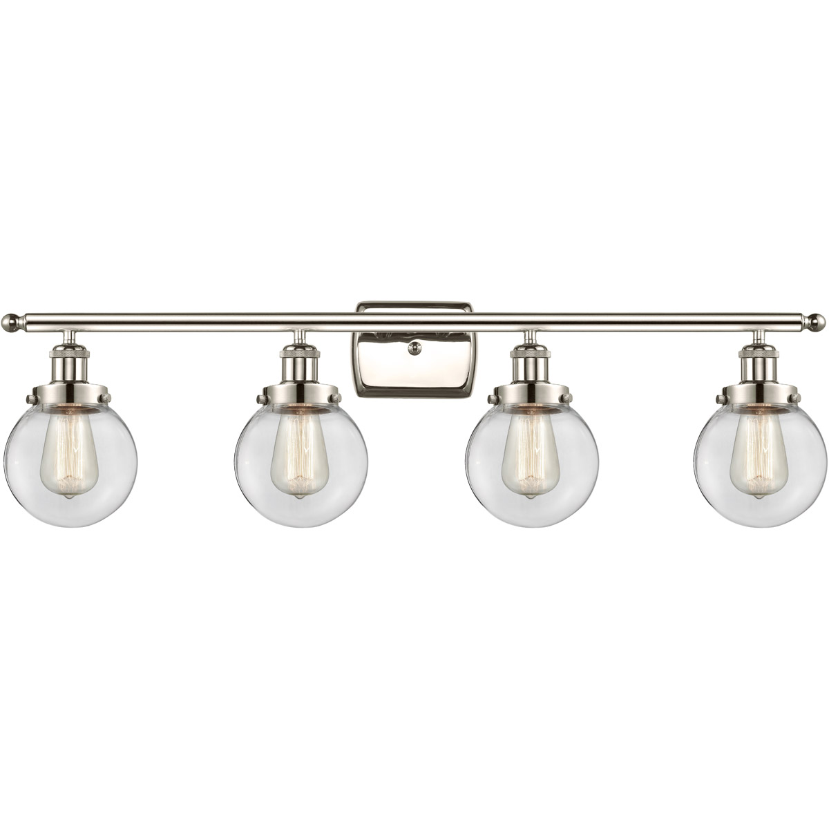 Innovations Lighting 916-4W-PN-G202-6-LED Ballston Beacon LED 36 inch Polished Nickel Bath Vanity Light Wall Light in Clear Glass