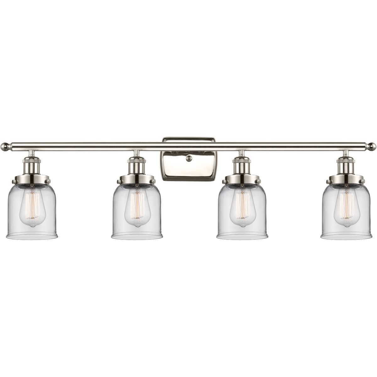 Innovations Lighting 916-4W-PN-G52-LED Ballston Small Bell LED 36 inch Polished Nickel Bath Vanity Light Wall Light in Clear Glass