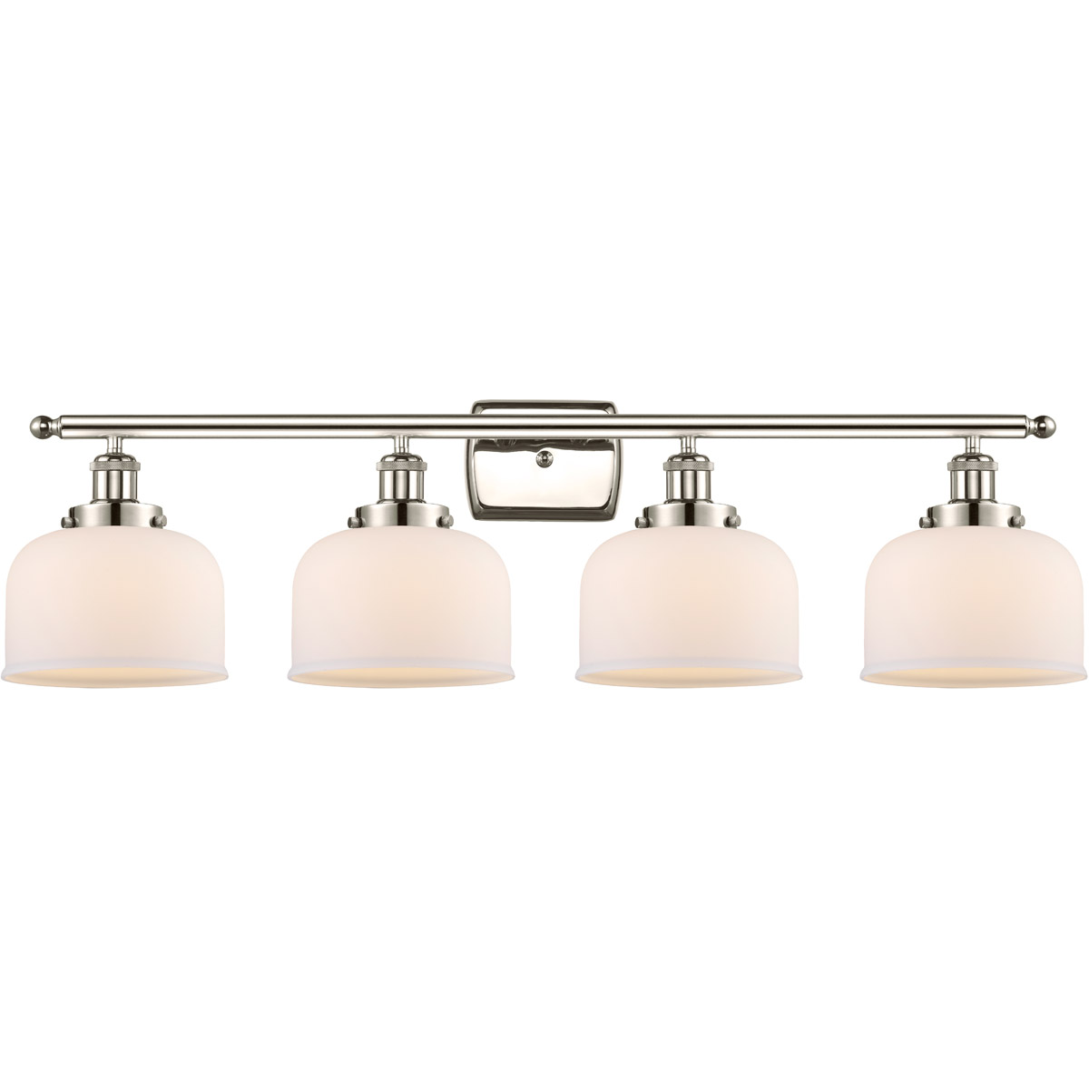 Innovations Lighting 916-4W-PN-G71 Ballston Large Bell 4 Light 36 inch Polished Nickel Bath Vanity Light Wall Light in Matte White Glass
