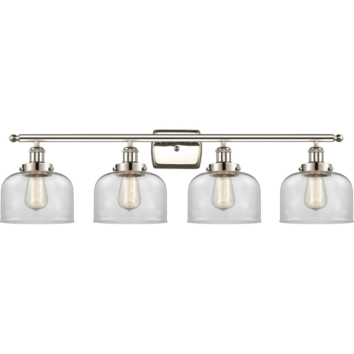 Innovations Lighting 916-4W-PN-G72-LED Ballston Large Bell LED 36 inch Polished Nickel Bath Vanity Light Wall Light in Clear Glass