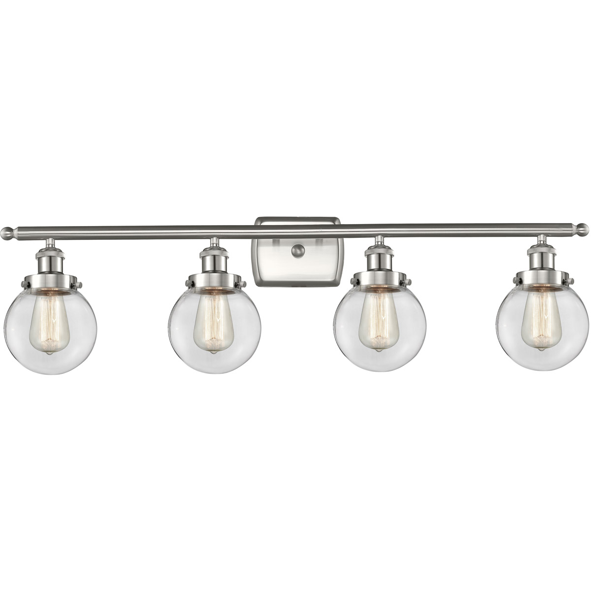 Innovations Lighting 916-4W-SN-G202-6-LED Ballston Beacon LED 36 inch Brushed Satin Nickel Bath Vanity Light Wall Light in Clear Glass, Ballston