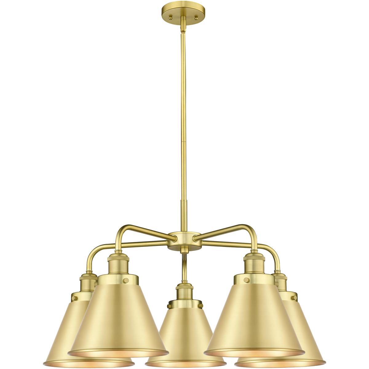 Innovations Lighting 916-5CR-SG-M13-SG Ballston Urban 5 Light 26 inch Satin Gold Chandelier Ceiling Light