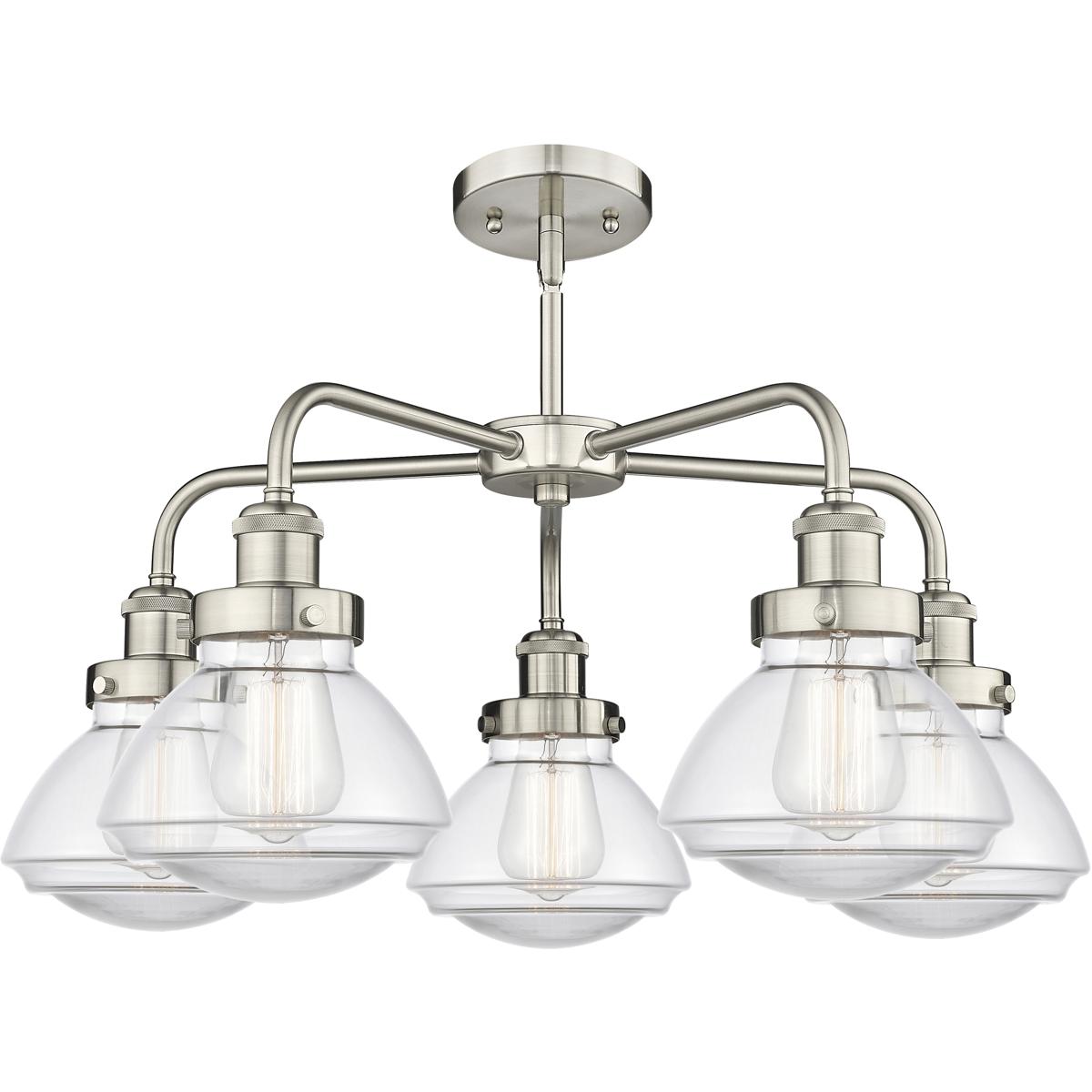 Innovations Lighting 916-5CR-SN-G322 Olean 5 Light 24.5 inch Satin Nickel Chandelier Ceiling Light