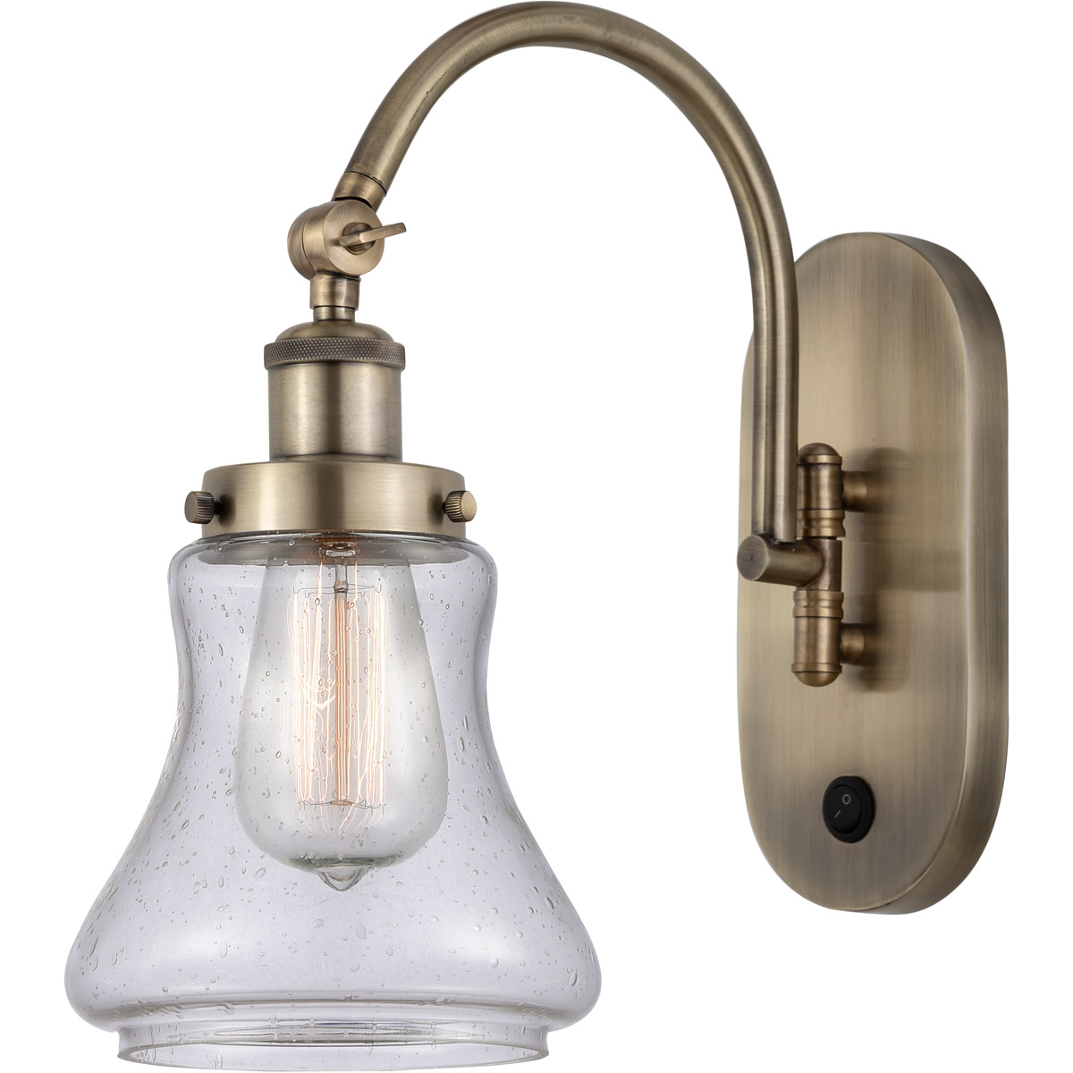 Innovations Lighting 918-1W-AB-G194-LED Franklin Restoration Bellmont LED 7 inch Antique Brass Sconce Wall Light