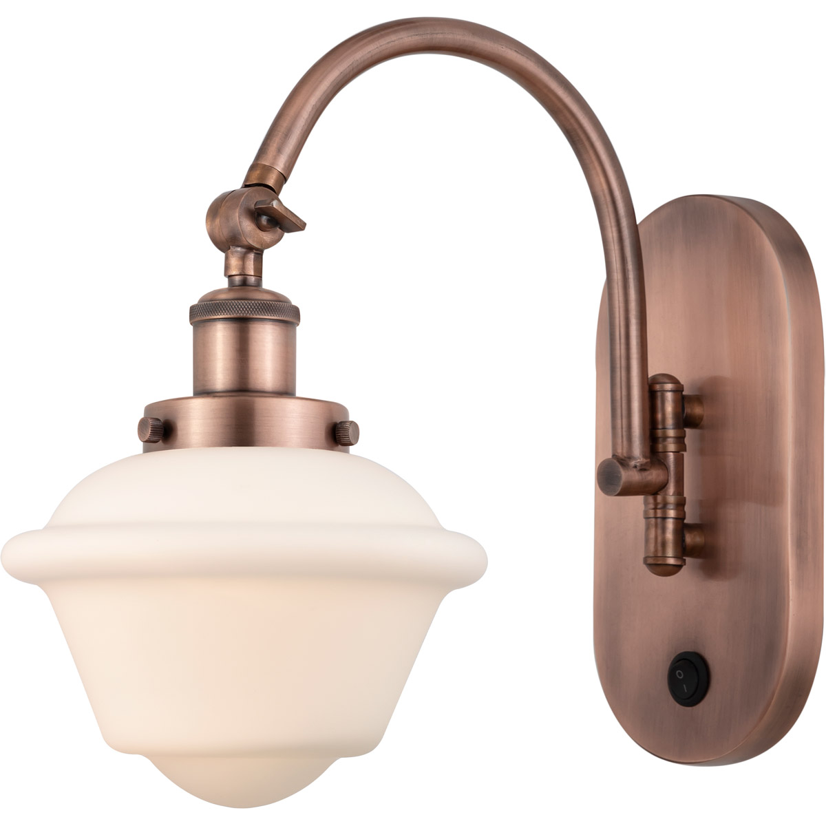Innovations Lighting 918-1W-AC-G531-LED Franklin Restoration Oxford LED 8 inch Antique Copper Sconce Wall Light