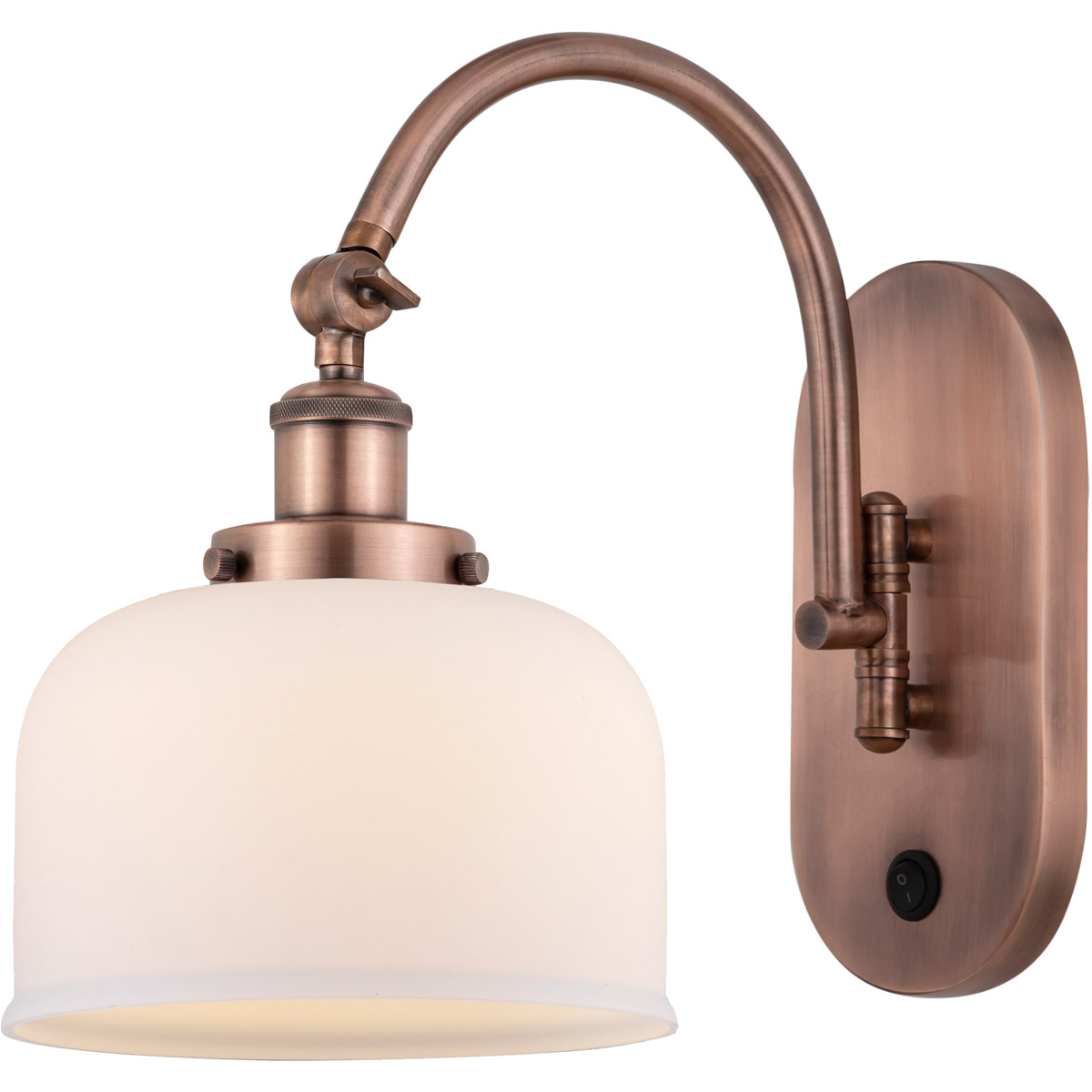 Innovations Lighting 918-1W-AC-G71 Franklin Restoration Bell 1 Light 8 inch Antique Copper Sconce Wall Light