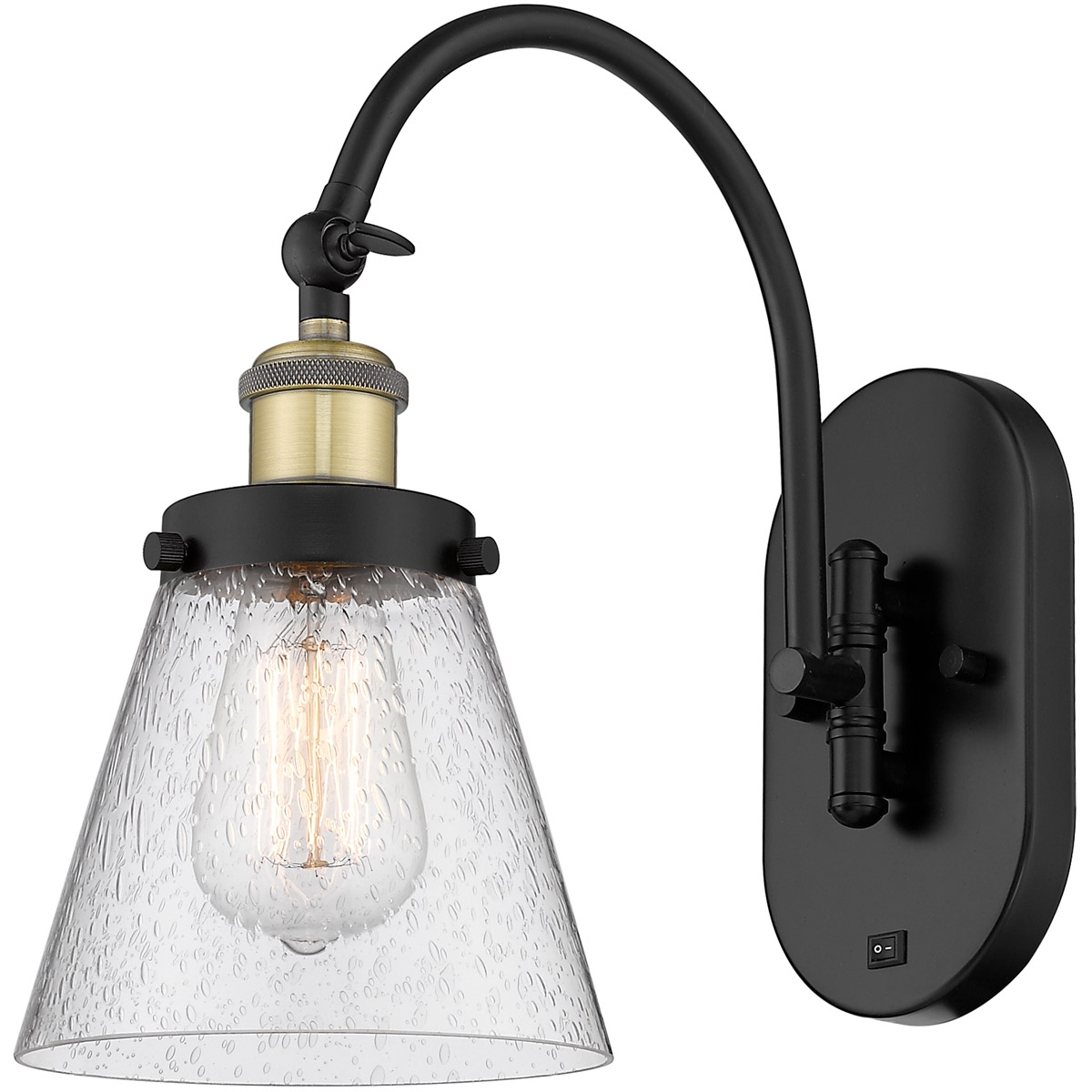 Innovations Lighting 918-1W-BAB-G64 Franklin Restoration Cone 1 Light 6 inch Black Antique Brass Sconce Wall Light