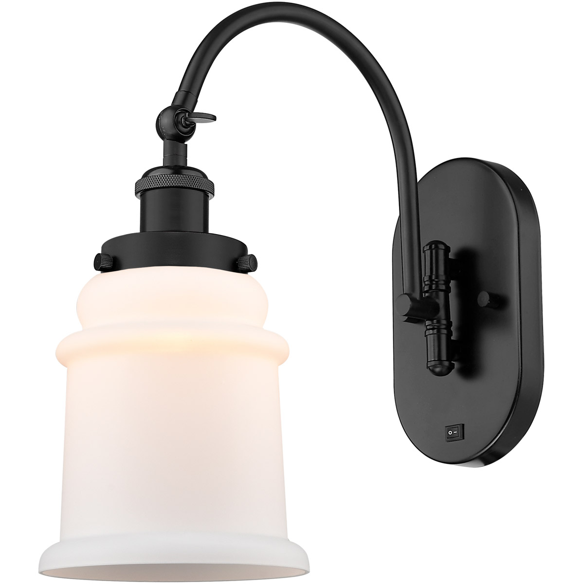 Innovations Lighting 918-1W-BK-G181 Franklin Restoration Canton 1 Light 7 inch Matte Black Sconce Wall Light