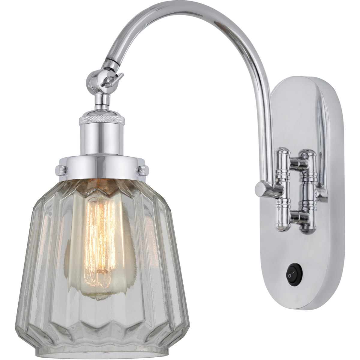 Innovations Lighting 918-1W-PC-G142 Franklin Restoration Chatham 1 Light 7 inch Polished Chrome Sconce Wall Light