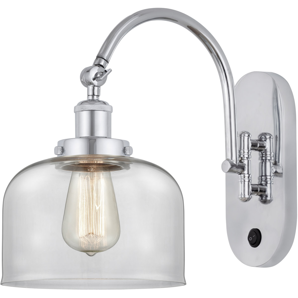 Innovations Lighting 918-1W-PC-G72 Franklin Restoration Bell 1 Light 8 inch Polished Chrome Sconce Wall Light