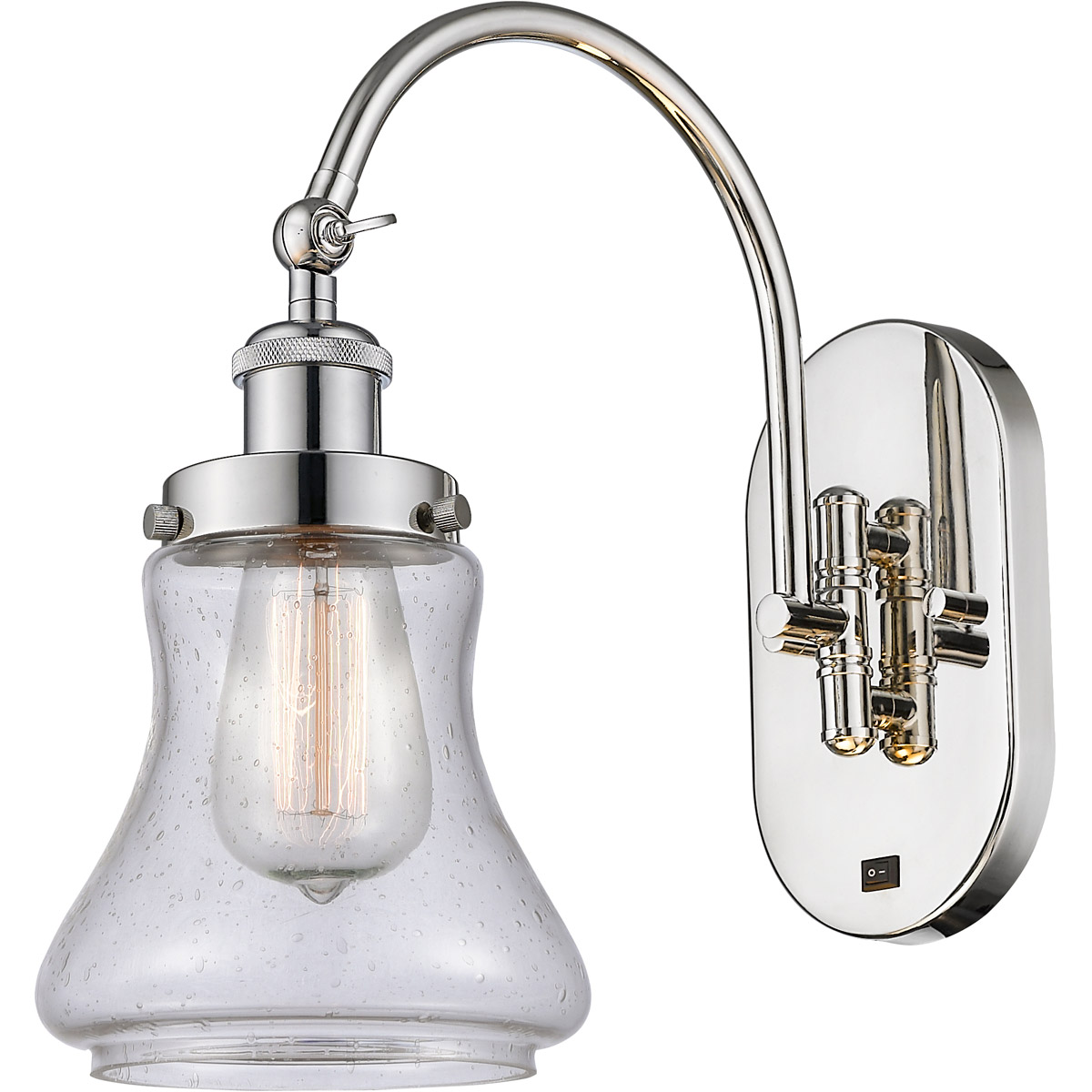 Innovations Lighting 918-1W-PN-G194-LED Franklin Restoration Bellmont LED 7 inch Polished Nickel Sconce Wall Light