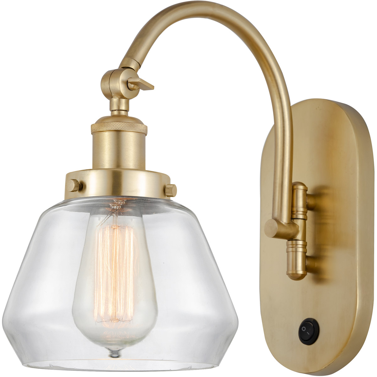 Innovations Lighting 918-1W-SG-G172 Franklin Restoration Fulton 1 Light 7 inch Satin Gold Sconce Wall Light