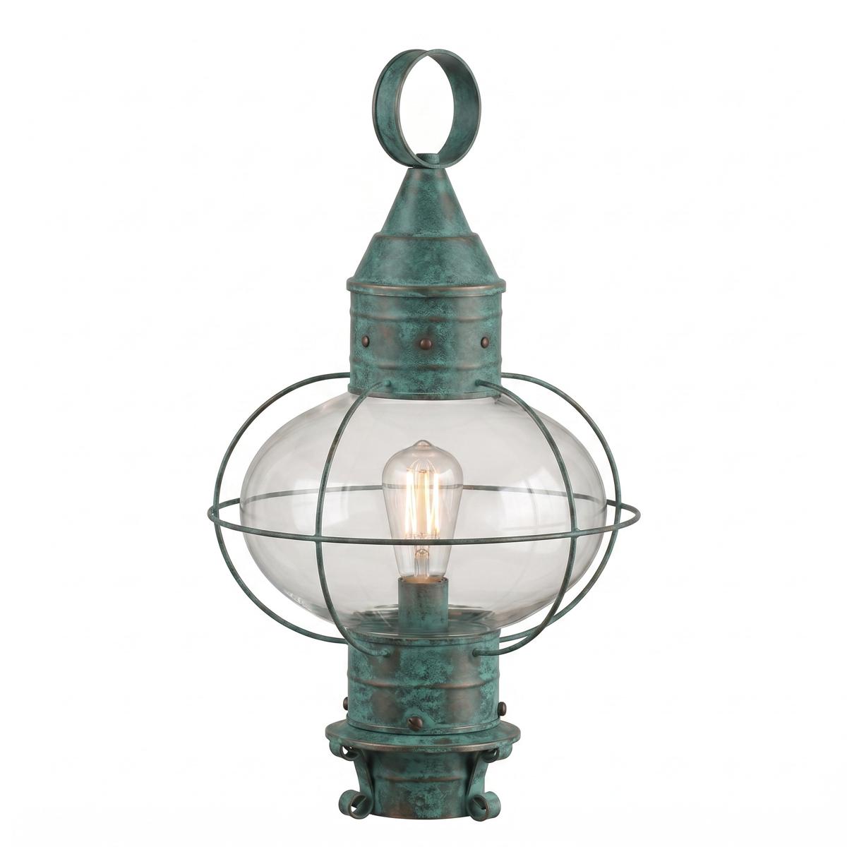 Innovations Lighting 9610-VG-CL Ellington 1 Light 21 inch Verde Green Post Lantern in Clear Glass, Brass Traditions by Innovations Lighting