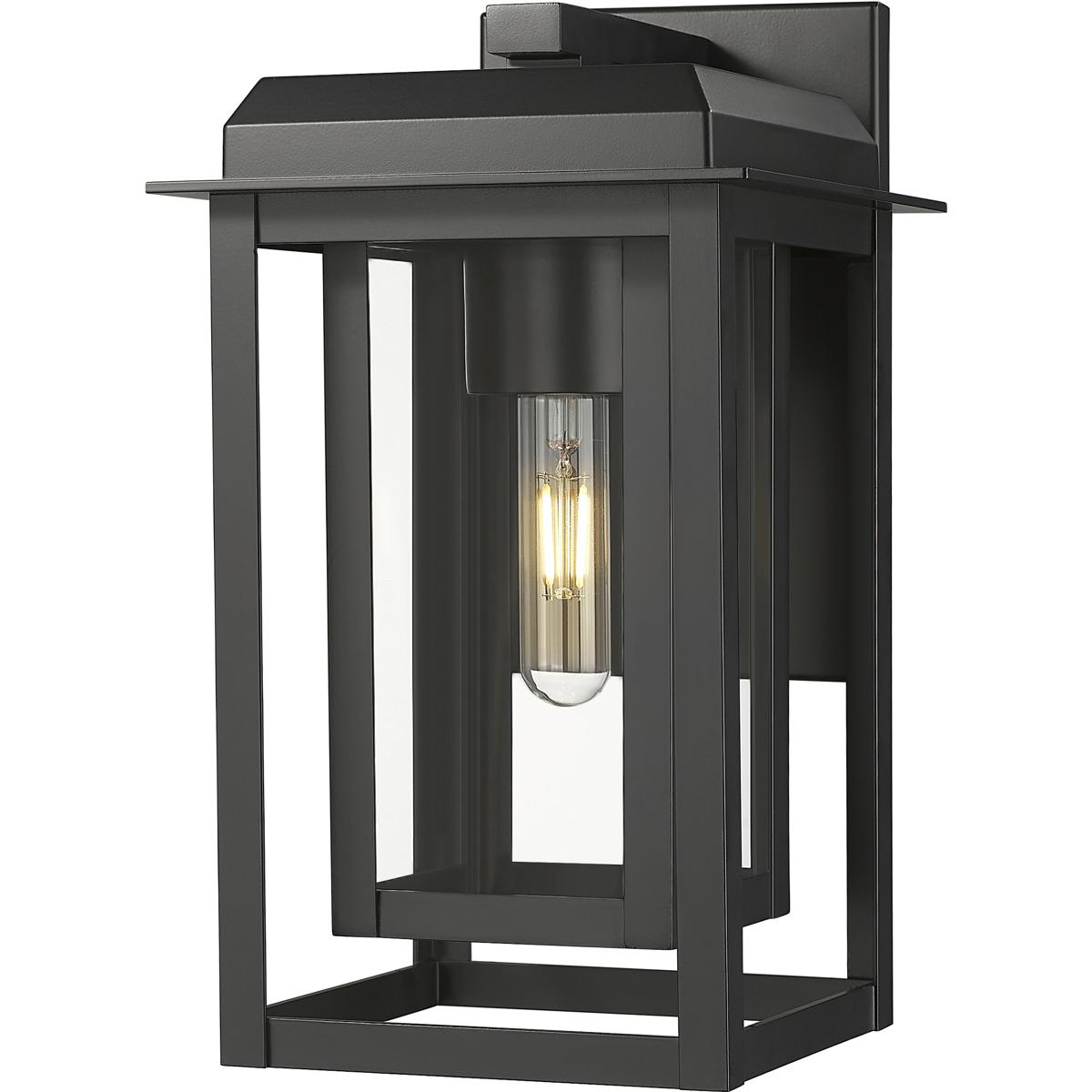 Innovations Lighting 9951-1W-BK-13-CG-BK-CL Mansfield 1 Light 13 inch Matte Black Outdoor Sconce in Clear Glass
