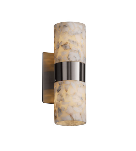 Justice Design Alabaster Rocks Dakota 2 Up Down Light Wall Sconce In Brushed Nickel Alr 8762 10 Nckl