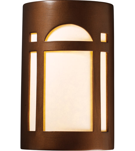 Justice Design CER-7385-ANTC-MICA-PL1-GU24-13W Ambiance 1 Light 6 inch Antique Copper Wall Sconce Wall Light