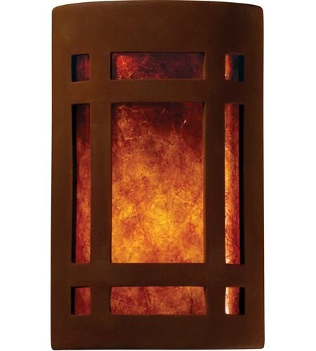 Justice Design CER-7485-RRST-MICA-GU24-DBAL-15W Ambiance 1 Light 6 inch Real Rust Wall Sconce Wall Light