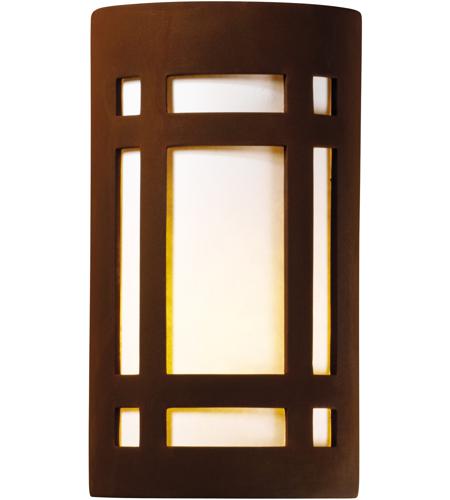 Justice Design CER-7485-RRST-PL1-LED-9W Ambiance LED 6 inch Real Rust Wall Sconce Wall Light