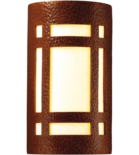 Justice Design CER-7485W-HMCP-GU24-DBAL-15W Ambiance 1 Light 6 inch Hammered Copper Wall Sconce Wall Light