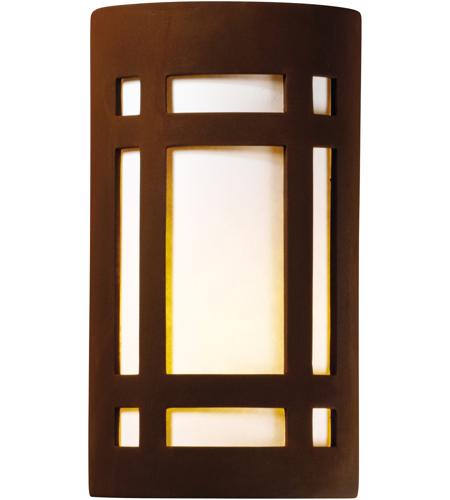 Justice Design CER-7485W-TRAM Ambiance 1 Light 6 inch Mocha Travertine Wall Sconce Wall Light, Small