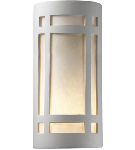 Justice Design CER-7495-GRAN Ambiance 2 Light 8 inch Granite Wall Sconce Wall Light in Incandescent, White Styrene, Large