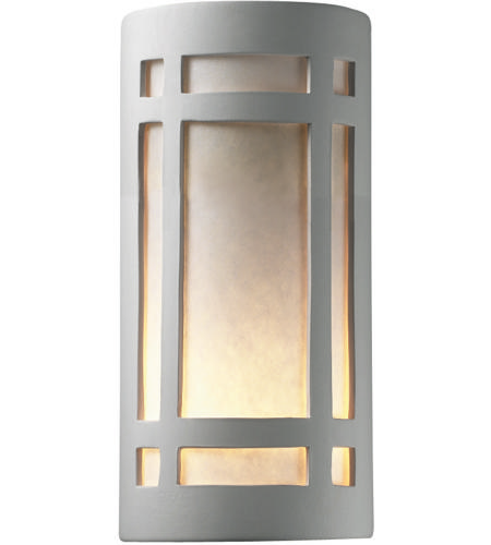 Justice Design CER-7495W-BLK Ambiance 1 Light 8 inch Gloss Black Wall Sconce Wall Light in Incandescent, Large