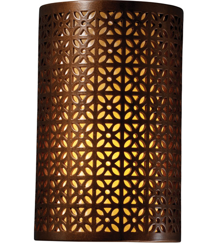 Justice Design CER-7815W-PATR-GU24-DBAL-15W Ambiance 1 Light 6 inch Rust Patina Wall Sconce Wall Light