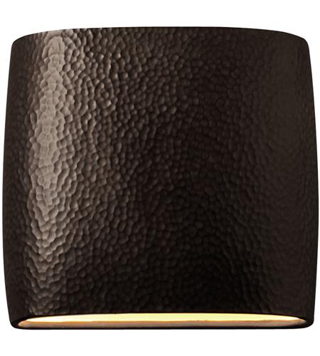 Justice Design CER-8855-HMPW Ambiance 2 Light 12 inch Hammered Pewter ADA Wall Sconce Wall Light in Incandescent