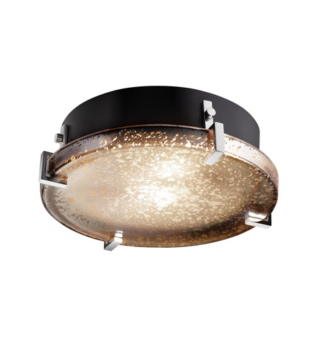 Justice Design FSN-5545-WEVE-DBRZ-LED2-2000 Fusion LED 13 inch Dark Bronze Flush Mount Ceiling Light in Weave, 2000 Lm LED photo