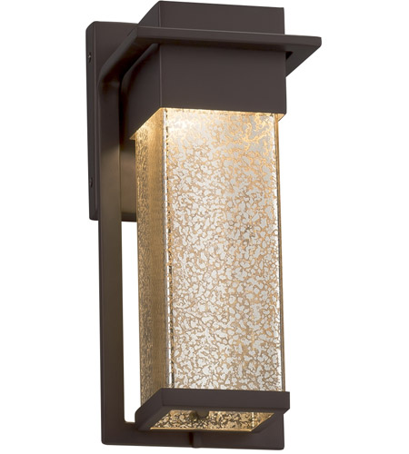 Justice Design FSN-7541W-MROR-NCKL Fusion 12 inch Outdoor Wall Sconce in Brushed Nickel, Mercury Glass photo
