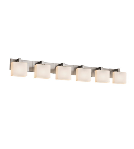 Fusion Led 56 Inch Brushed Nickel Vanity Light Wall Light In 4200 Lm Led Opal Rectangle