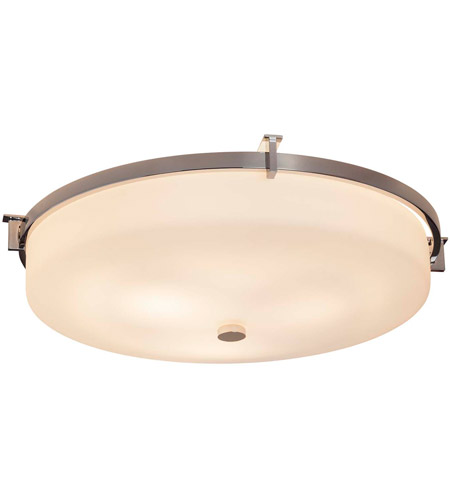 Justice Design FSN-8987-OPAL-CROM Fusion 3 Light 21 inch Polished Chrome Flush Mount Ceiling Light in Opal photo
